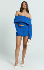 Cobalt Structured Mini Skirt