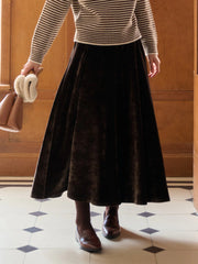 Goldie A-Line Velvet Skirt