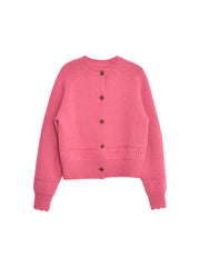 Alicia Round Neck Short 100%Wool Cardigan