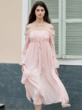 Lakelyn Romantic Sweet Square Neck Pink Dress