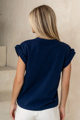 Tessa Knit Top in Navy