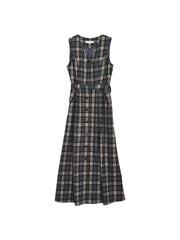 Azaria V-Neck Plaid Dress