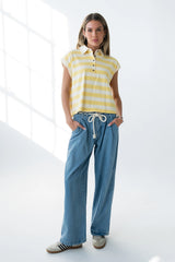 Larene Collared Striped Tank