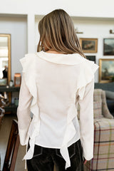 Renae Sheer Ruffle Blouse