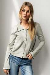 Jazmine Contrast Top in Grey