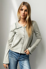 Jazmine Contrast Top in Grey