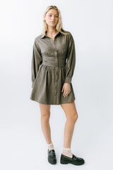 Lonnie Striped Mini Dress in Grey