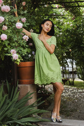 Aria Eyelet Lace Mini in Green