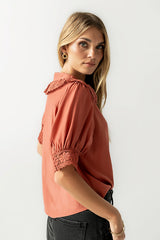 Zayne Button Up in Clay