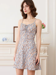 Harmoni Sweetheart Neck Print Slip Dress