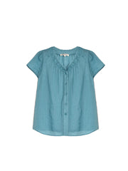 Angela V-Neck 100% Ramie Blouse