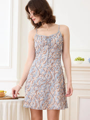 Harmoni Sweetheart Neck Print Slip Dress