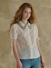 Hazel Double Collar Floral 100% Cotton Blouse