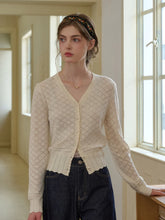 Raelyn V-Neck Texture Cotton Cardigan