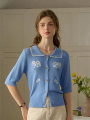 Roise Round Neck Embroidery Top