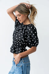 Terri Polka Dot Peplum Top