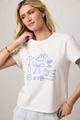 Bella Mia Graphic Tee in Blue