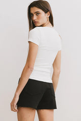 Serena Henley Top in White