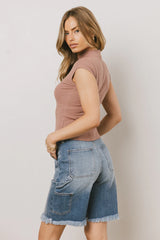 Noel Mock Neck Top in Mauve