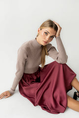 Zeda Midi Dress in Wine