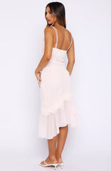 Blissfully Bold Midi Skirt Pale Pink