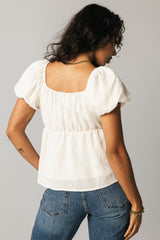 Kevin Peplum Blouse in White