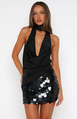 At A Glance Halter Top Black