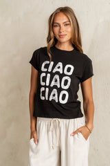 Ciao Graphic Tee in Black