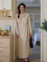 Kora Round Neck Blet Linen Dress