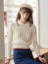 Eloise Peter Pan Collar Ribbed Wool Sweater
