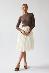 Kaison Mixed Media Midi Dress
