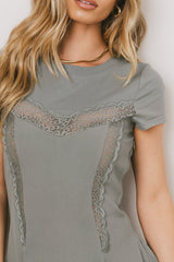 Erin Cap Sleeve Mini Dress in Sage