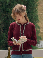 Larkin Round Neck High-End Elegant -Inspired Cardigan