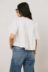 Isha Pleated Top in White