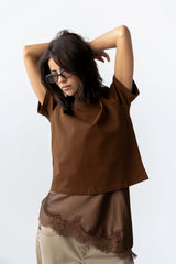 Marlie Asymmetrical Top in Brown