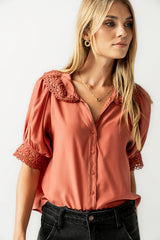 Zayne Button Up in Clay