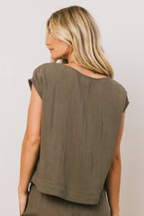 Jaylen Boxy Blouse in Olive