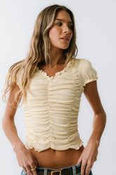 Regan Ruched Top in Yellow