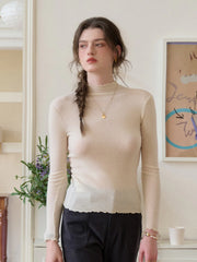 Amanda Ruffle Collar 100% Wool Sweater