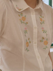 Elianna Peter Pan Collar 100% Cotton Blouse