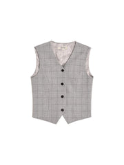 Amina V-Neck Plaid Vest