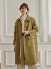 Simple Retro Kiera Wool Green Long Coat