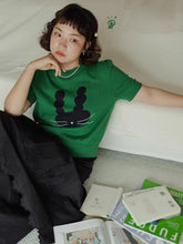 Chowxiaodou Puff-Sleeve Knit Linen T-Shirt