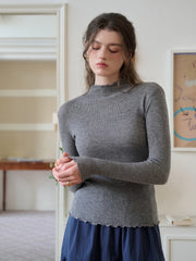 Amanda Ruffle Collar 100% Wool Sweater