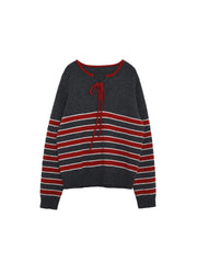 Emberlynn Round Neck Stripe Sweater
