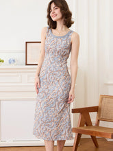 Greta Allover Print Contrast Lace Tank Dress