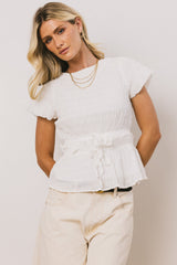 Anya Textured Blouse in Off White