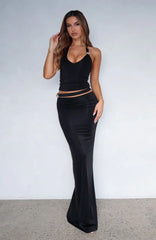 Broken Hearted Maxi Skirt Black