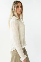 Nicola Sheer Blouse in Cream