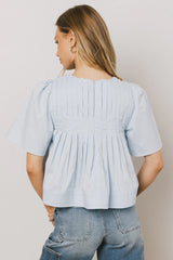 Isha Pleated Top in Blue